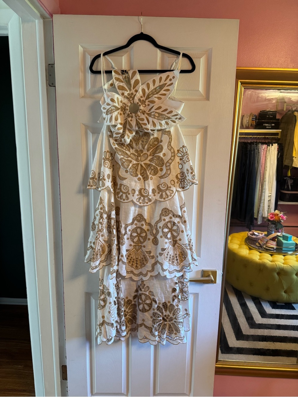 Farm Rio Off White Flower Richelie Dress - Bloomingdale’s Exclusice - Size XS - Picture 5 of 8